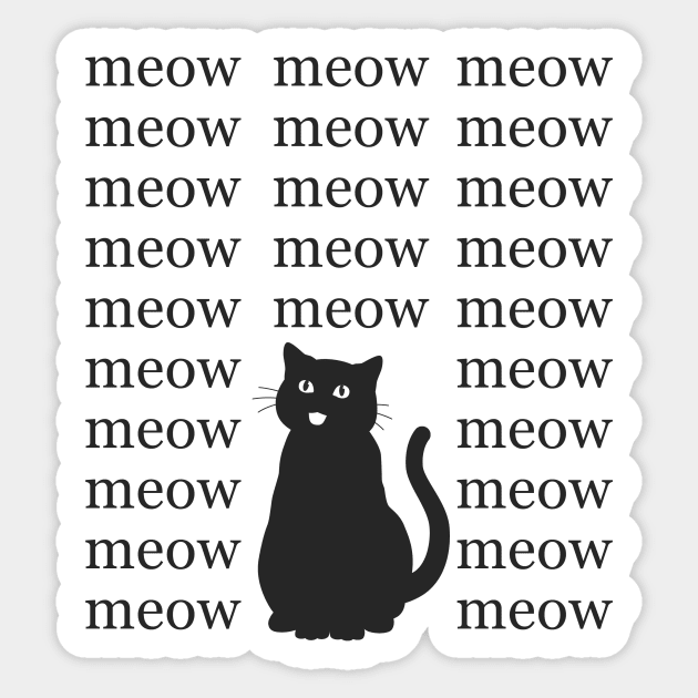 Chatty Cat (Black cat) Sticker by andyjhunter